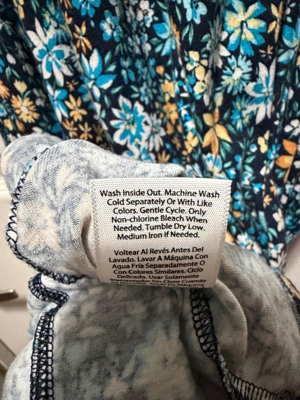 Terra & Sky Blue Floral Midi Dress with Yellow Accents - Picture 4 of 7